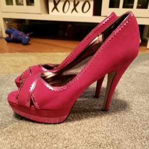 Hot pink high heels